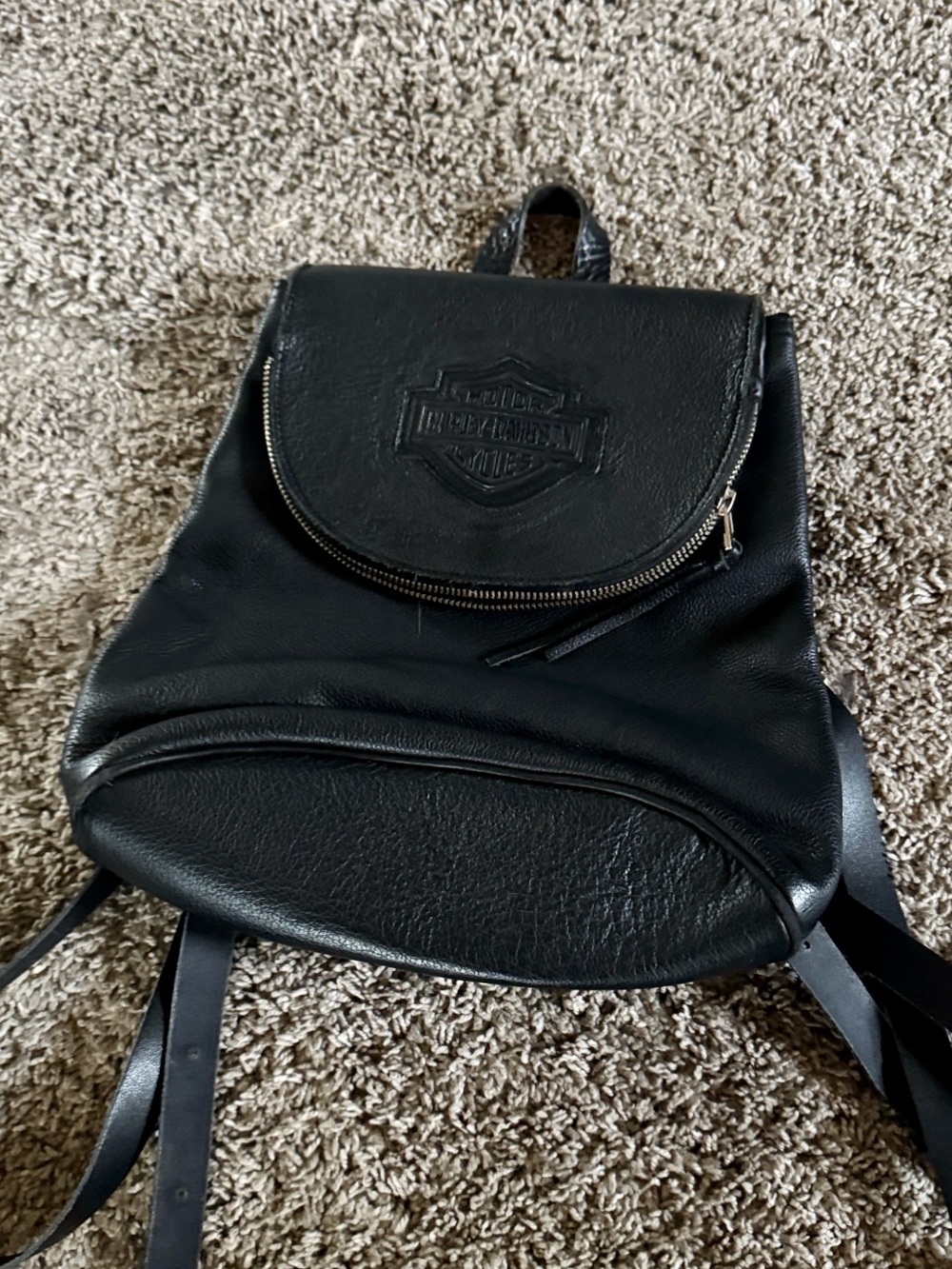 Harley Davidson mini backpack black leather